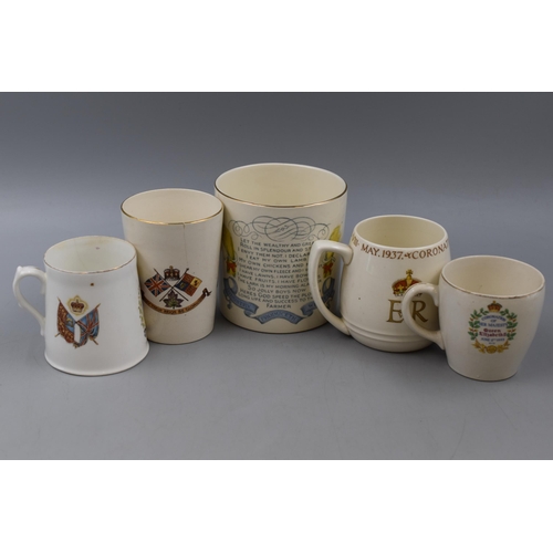 272 - Farmers Arms Farmers Mug and 4 Pieces of Royal Memorabilia including George V