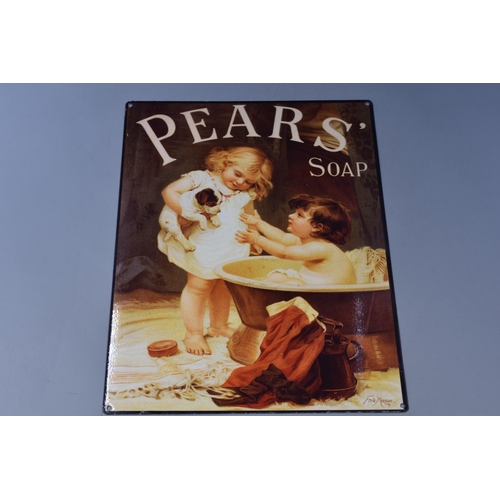 285 - Two Vintage Style Tin Plate Signs to include Pears Soap Advertisement and Home Sweet Home largest ap... 