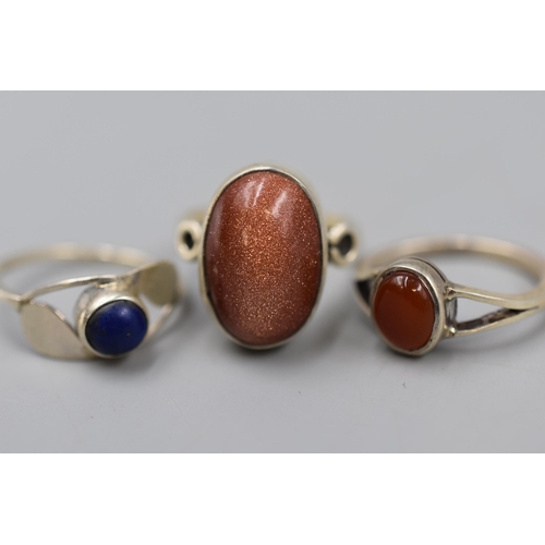 34 - Selection of Five Rings with various Stones to include 925 Silver