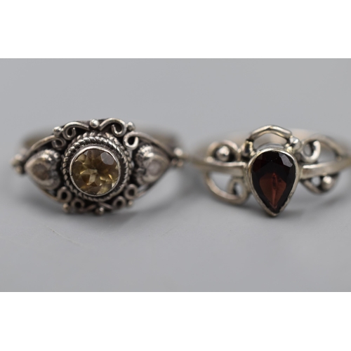 34 - Selection of Five Rings with various Stones to include 925 Silver