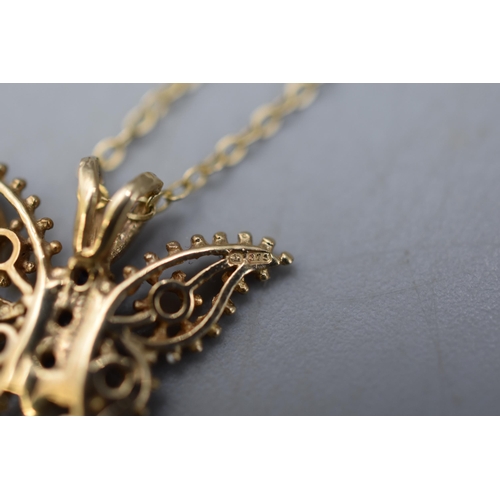 38 - Gold 375 Butterfly Necklace