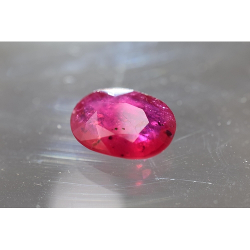 43 - Ruby with Glass in Oval Shape with Mixed Cut (3.17 Carats) Complete with Certificate