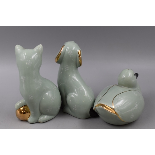 112 - Collection of Beswick Style Porcelain Animal Statues to include Dog, Cat and Duck