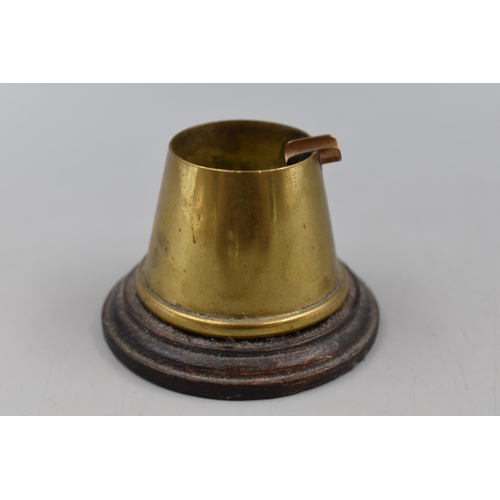 120 - Royal Artillary Trench Art Ashtray on Wooden Plinth