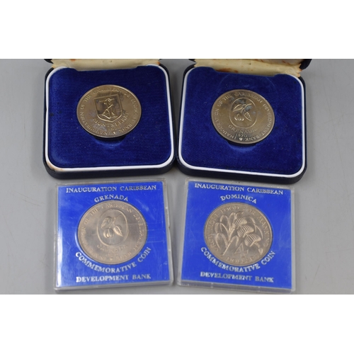 127 - Four Commemorative Caribbean Dollar Coins.