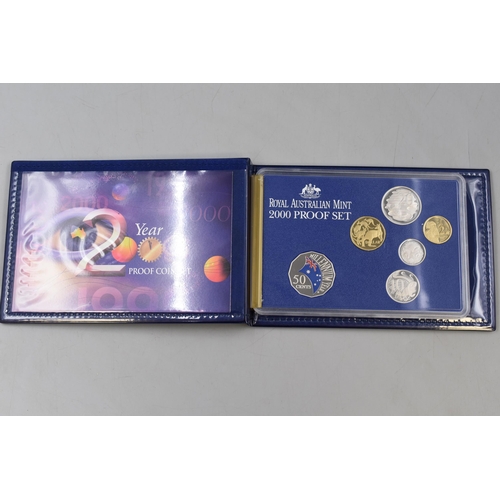 146 - A 2000 Royal Australian Mint Six Coin Proof Set, In Original Box. With Folder and Booklet.