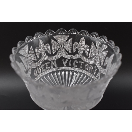 167 - British Royal Commemorative Glass Bowl depicting Queen Victoria Jubilee 1837-1887 approx 5