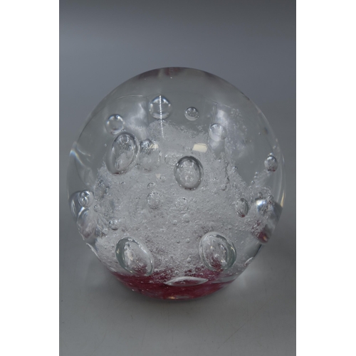 189 - Large Controlled Bubble Glass Paperweight 4