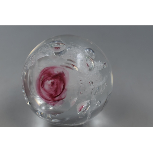 189 - Large Controlled Bubble Glass Paperweight 4