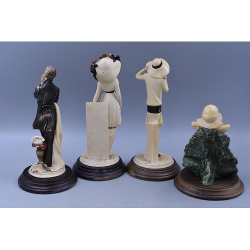 207 - Selection of 4 Vittorio Tessaro of Italy Figurines atanding on Wooden Plinths