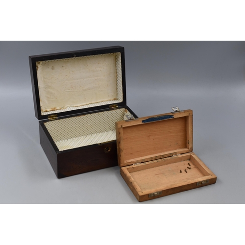 582 - Two Wooden Boxes, Dark Wood Box approx 9