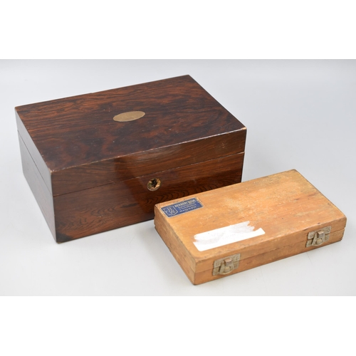 582 - Two Wooden Boxes, Dark Wood Box approx 9