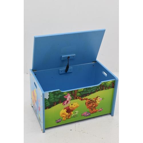 644 - A Winnie The Pooh Childs Wooden Bedroom Chest. Approx 14.5