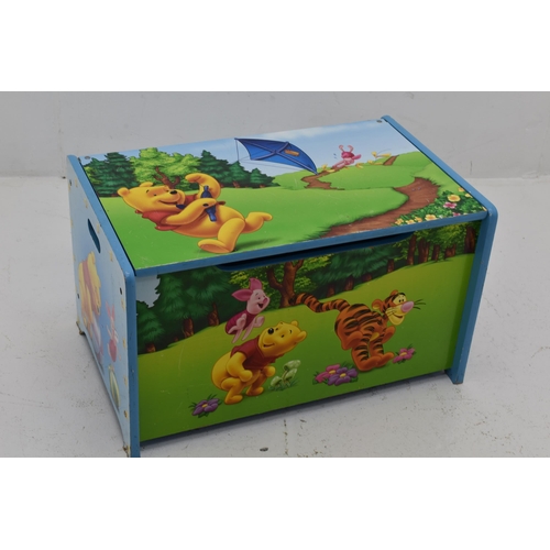 644 - A Winnie The Pooh Childs Wooden Bedroom Chest. Approx 14.5