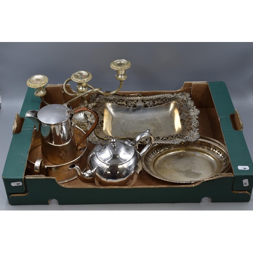 645 - Selection of Silver Plate including Teapot, Coffee Pot, Candleholder and More