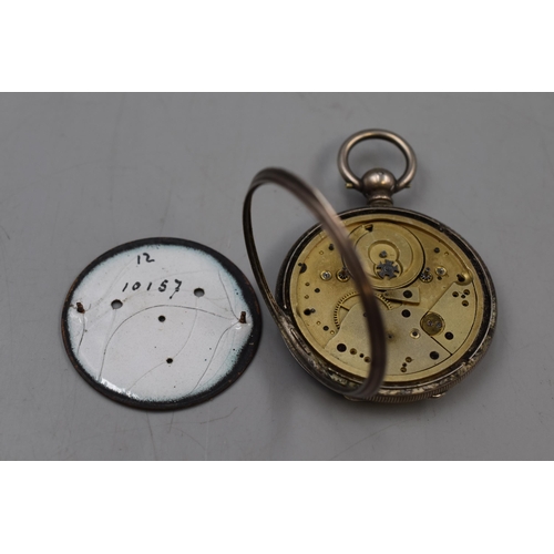 8 - A 'Fine Silver' Cased Three Faced 'Exhibition Prize Medal 1867' Pocket Watch. a/f