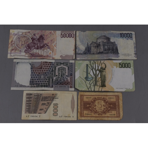 168 - Six Italian Bank Notes