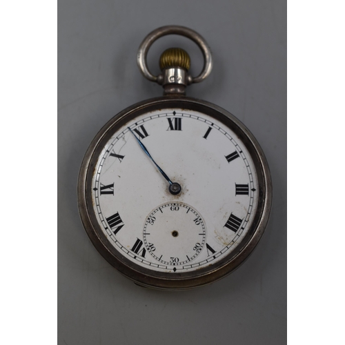 19 - A Hallmarked Birmingham Silver Denison Case 16 Jewel Pocket Watch a/f