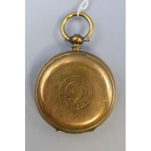 20 - A Brass Key Wound Pocket Watch, Working.