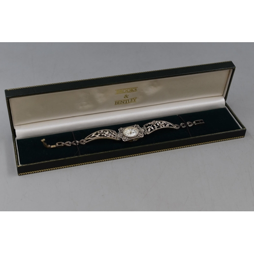 25 - Silver 925 Ladies Cocktail Watch Complete with Case