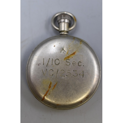 181 - A 1/10 Second Military Stopwatch, With Denison Case.