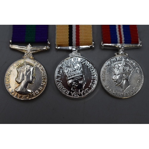 187 - Three Miniature Medals to include Iraq and More