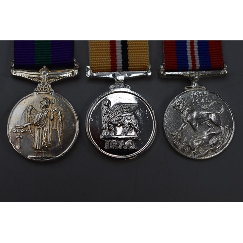 187 - Three Miniature Medals to include Iraq and More