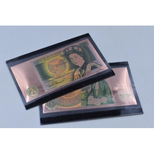 189 - Two Collectors 24ct Gold Plated Proof Design Notes by Harry Eccleston Bank of England's full time Ba... 