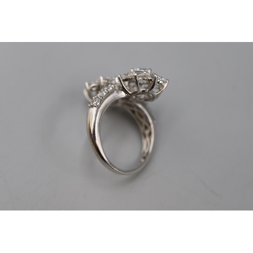 41 - A 925 Silver cz Cluster Ring