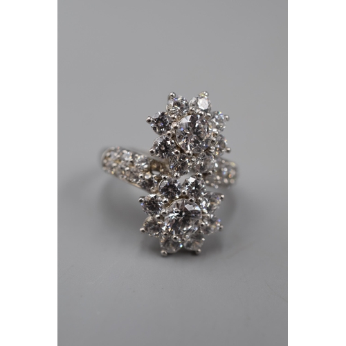 41 - A 925 Silver cz Cluster Ring