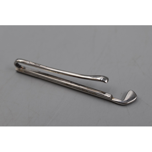 45 - Hallmarked Silver 925 Golf themed Tie Clip