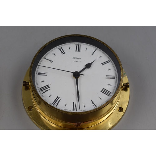 287 - Metamec Brass Cased Wall Clock (6