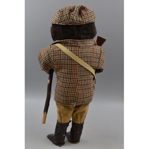 289 - Owl Figure in Farmers Outfit with Shotgun and Walking Stick