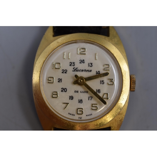 104 - Vintage Burgana Lucerne De-Luxe Watch with case