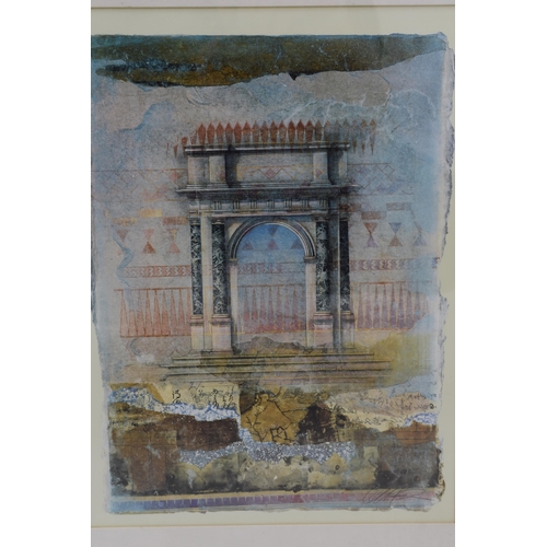 340 - Pair of framed anf glazed prints depicting Istanbul fountain and the Triumphal Arch