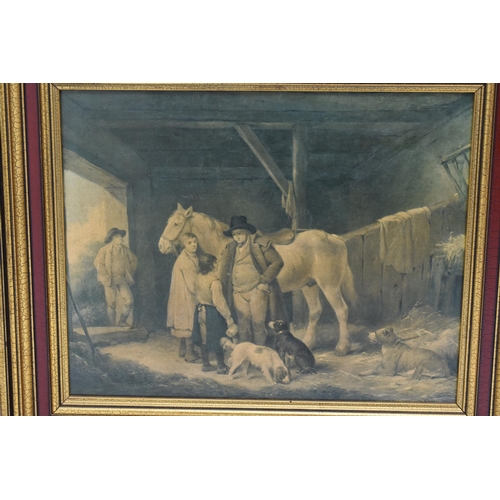 351 - Two Gilt Framed Prints. Includes The Cornfield By John Constable and The Reckoning By George Morland... 