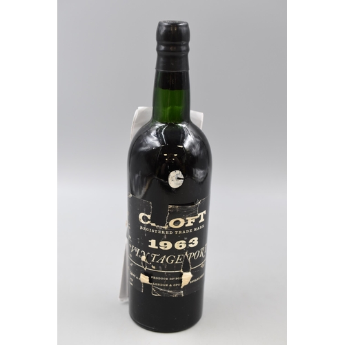 129 - A Sealed Bottle of Croft 1963 Vintage Port.