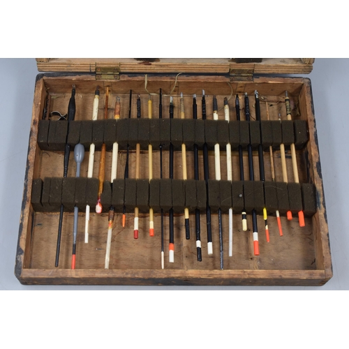 434 - Collection of Various Fishings Floats in Wooden Box