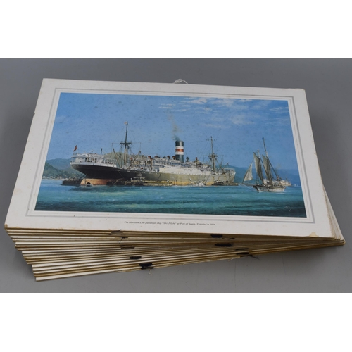 733 - A Selection of Eighteen Ship Line Prints, Includes The Harrison Line, Pisces Pioneer, SS Astronomer ... 