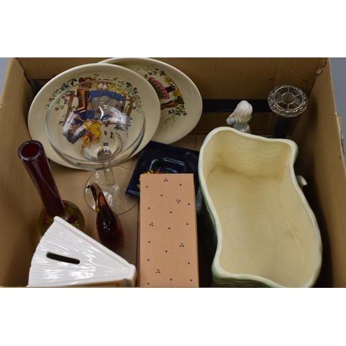 735 - A Mixed Selection, To Include Ceramic Condiment Set, Paperweights, Poole Plates and More.