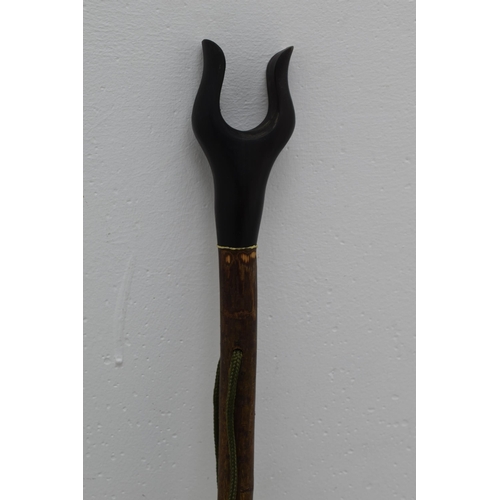 407 - A Natural Wood Walking Thumbstick, Approx 47