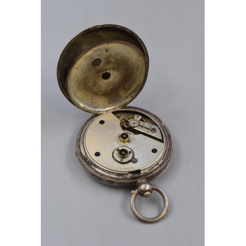 37 - Silver 800 Cased Pocket Watch (H Samuel of Manchester) a/f