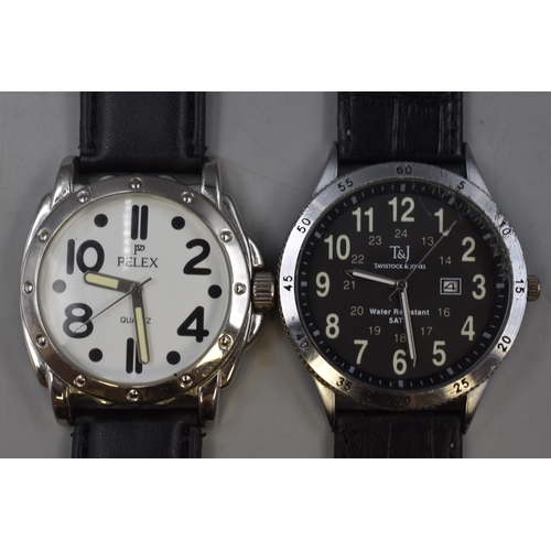 176 - Two Gents Watches including Pelex and T&J (Both Working)