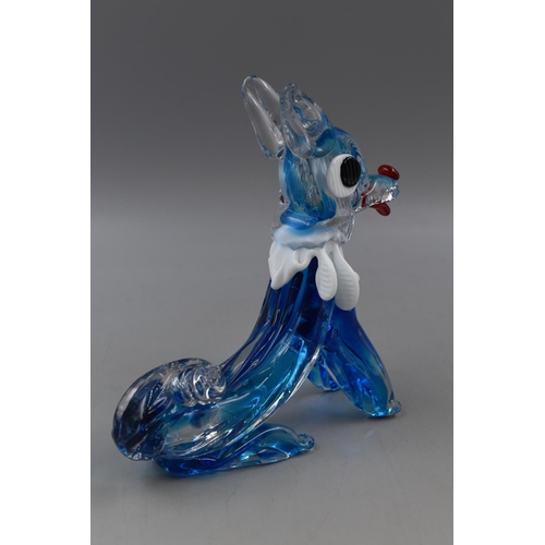 375 - Murano Style Glass Terrier Dog Figure (20cm High)