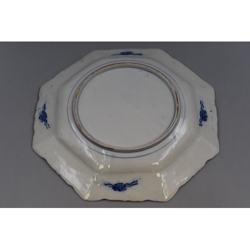 536 - A Pair of 19th Century Japanese Arita Blue and White Octagonal Chargers, Approx 35cm Width.