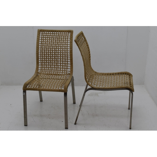 648 - Set of 4 Ikea Nandor Wicker and Metal Dinning Chairs