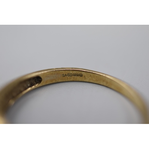 1 - Hallmarked Gold 375 Ring with Diamonds Size R