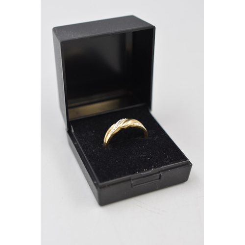 1 - Hallmarked Gold 375 Ring with Diamonds Size R