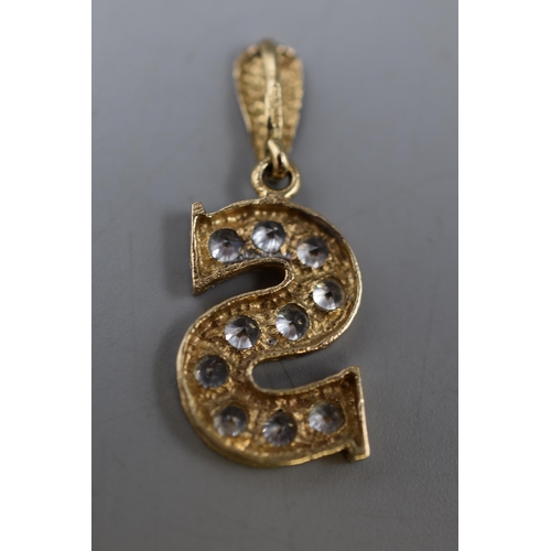 17 - Hallmarked Gold 375 (9ct) S Pendant