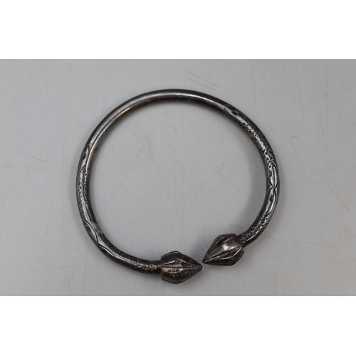 30 - Art Nouveau Style Sterling Silver Bangle (56.29 grams)